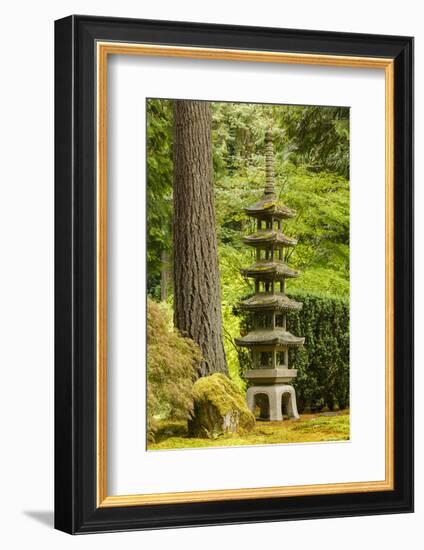 Concrete statue, Portland Japanese Garden, Washington Park in the west hills of Portland, Oregon-Adam Jones-Framed Photographic Print