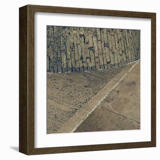 Concrete Wall and Road Surface-Clive Nolan-Framed Premium Photographic Print