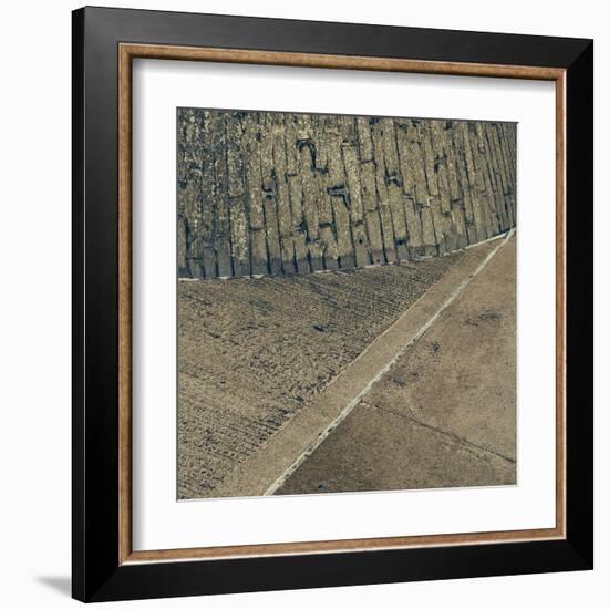 Concrete Wall and Road Surface-Clive Nolan-Framed Premium Photographic Print