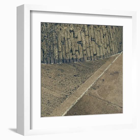 Concrete Wall and Road Surface-Clive Nolan-Framed Premium Photographic Print