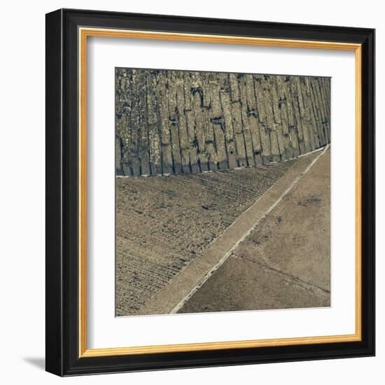 Concrete Wall and Road Surface-Clive Nolan-Framed Premium Photographic Print