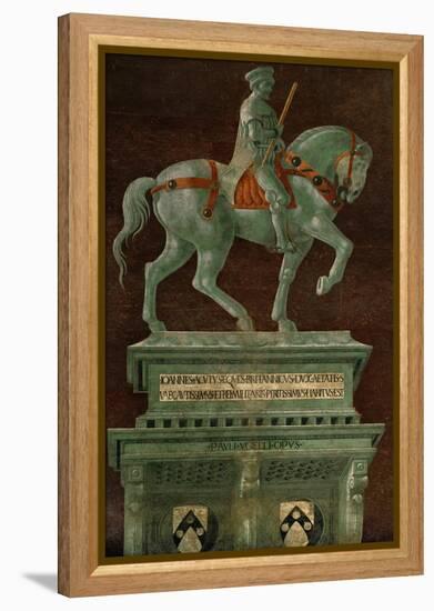 Condottiere John Hawkwood (1320-1394), Equestrian Portrait-Paolo Uccello-Framed Premier Image Canvas