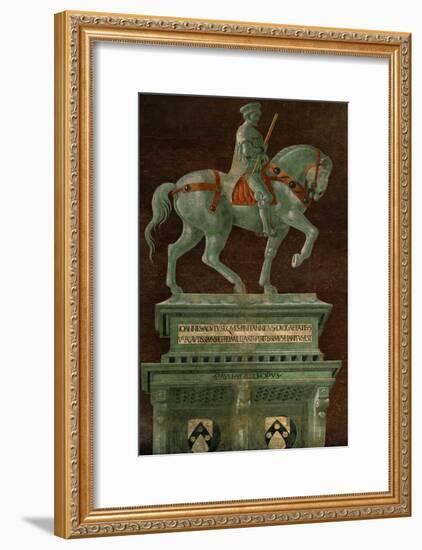 Condottiere John Hawkwood (1320-1394), Equestrian Portrait-Paolo Uccello-Framed Giclee Print