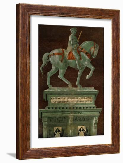 Condottiere John Hawkwood (1320-1394), Equestrian Portrait-Paolo Uccello-Framed Giclee Print