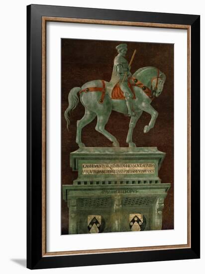 Condottiere John Hawkwood (1320-1394), Equestrian Portrait-Paolo Uccello-Framed Giclee Print