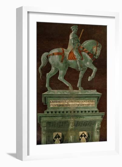 Condottiere John Hawkwood (1320-1394), Equestrian Portrait-Paolo Uccello-Framed Giclee Print