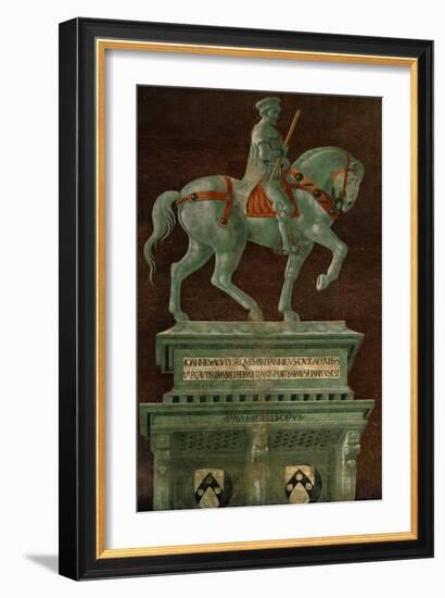 Condottiere John Hawkwood (1320-1394), Equestrian Portrait-Paolo Uccello-Framed Giclee Print