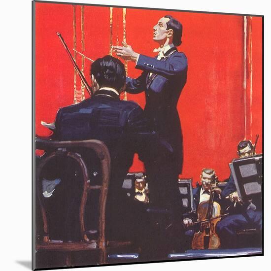 Conducting Orchestra-Mead Schaeffer-Mounted Giclee Print