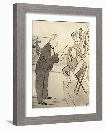 Conductor and band by Sem-Sem-Framed Giclee Print