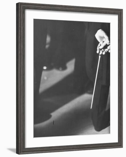 Conductor Arturo Toscanini, Tapping His Leg with a Baton-Joe Scherschel-Framed Premium Photographic Print