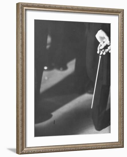 Conductor Arturo Toscanini, Tapping His Leg with a Baton-Joe Scherschel-Framed Premium Photographic Print