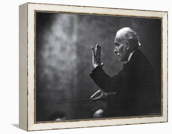 Conductor Arturo Toscanini Waving His Arms During the First Half Program of the Toscanini Tour-Joe Scherschel-Framed Premier Image Canvas