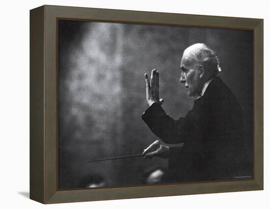 Conductor Arturo Toscanini Waving His Arms During the First Half Program of the Toscanini Tour-Joe Scherschel-Framed Premier Image Canvas