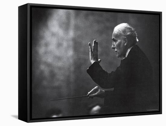 Conductor Arturo Toscanini Waving His Arms During the First Half Program of the Toscanini Tour-Joe Scherschel-Framed Premier Image Canvas