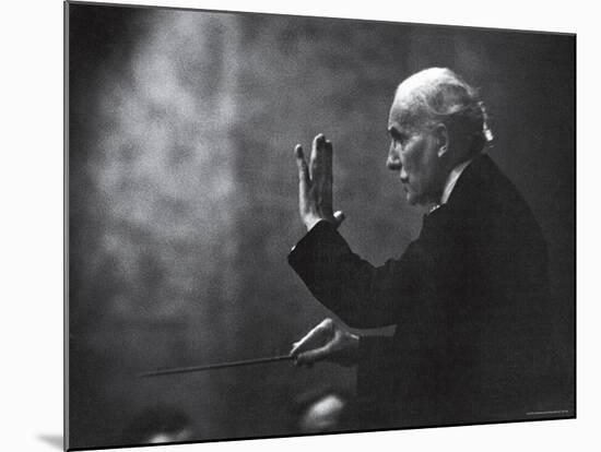 Conductor Arturo Toscanini Waving His Arms During the First Half Program of the Toscanini Tour-Joe Scherschel-Mounted Premium Photographic Print