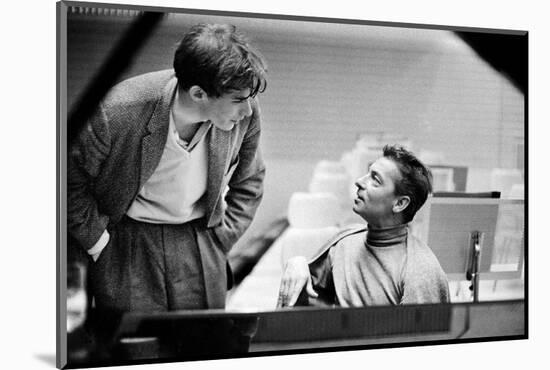 Conductor Herbert von Karajan  recording Beethoven's Piano Concerto No. 3, 1957.-Erich Lessing-Mounted Photographic Print