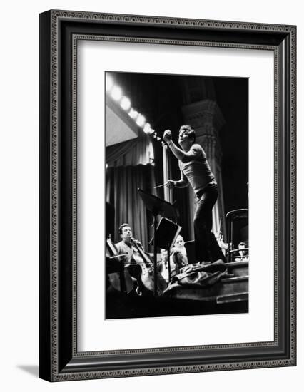 Conductor Leonard Bernstein Rehearsing Mahler's Resurrection Symphony at Carnegie Hall-Alfred Eisenstaedt-Framed Photographic Print