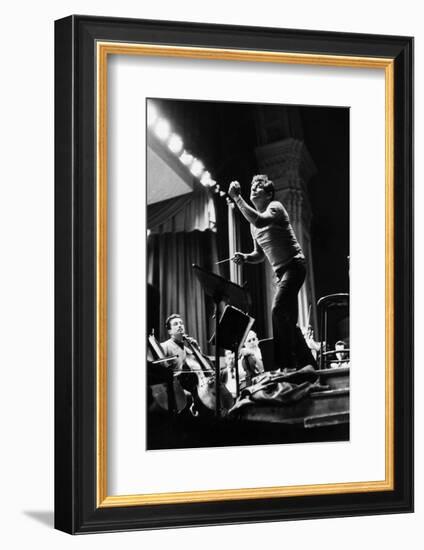 Conductor Leonard Bernstein Rehearsing Mahler's Resurrection Symphony at Carnegie Hall-Alfred Eisenstaedt-Framed Photographic Print