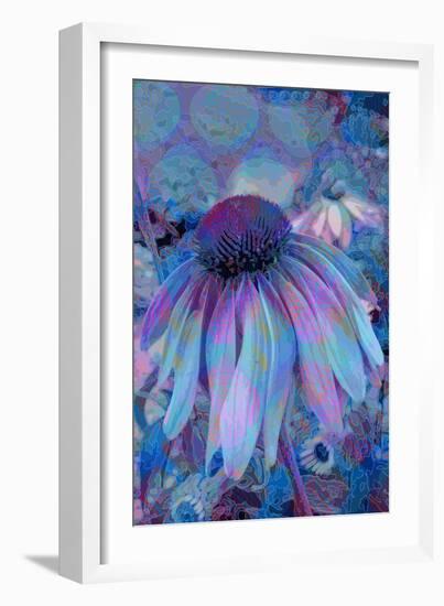 Cone Flower, Blue, Blue Flower, Echinacea-Scott J. Davis-Framed Giclee Print