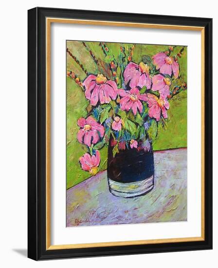 Coneflowers on Green-Blenda Tyvoll-Framed Art Print