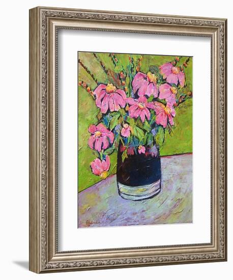 Coneflowers on Green-Blenda Tyvoll-Framed Premium Giclee Print