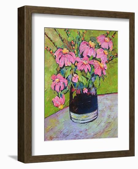 Coneflowers on Green-Blenda Tyvoll-Framed Premium Giclee Print