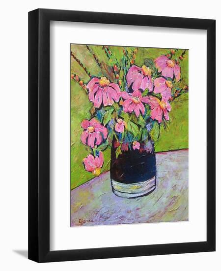 Coneflowers on Green-Blenda Tyvoll-Framed Premium Giclee Print