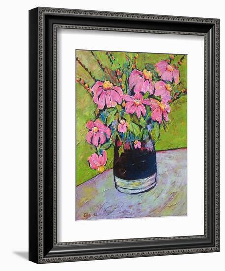 Coneflowers on Green-Blenda Tyvoll-Framed Art Print