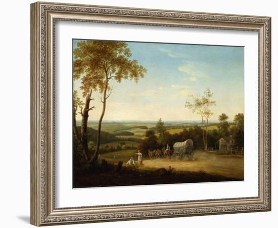 Conestoga Wagon on the Pennsylvania Turnpike, 1816-Thomas Birch-Framed Giclee Print