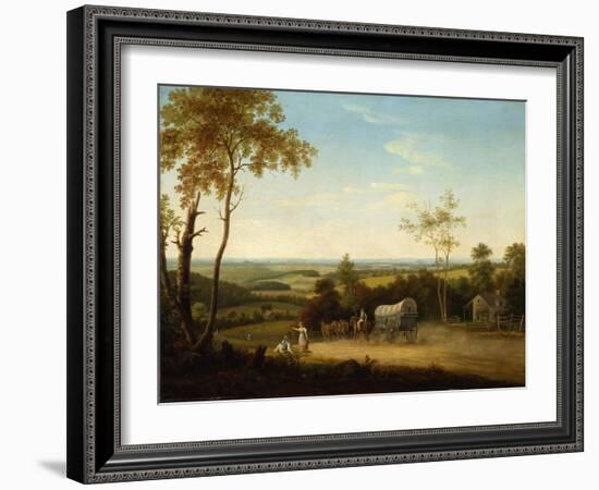 Conestoga Wagon on the Pennsylvania Turnpike, 1816-Thomas Birch-Framed Giclee Print