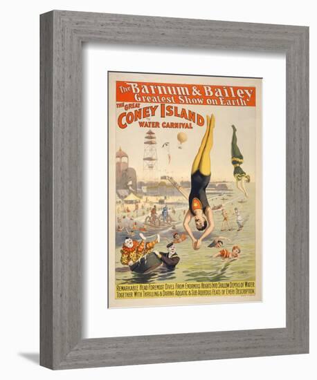 Coney Island Carnival, 1898-null-Framed Premium Giclee Print