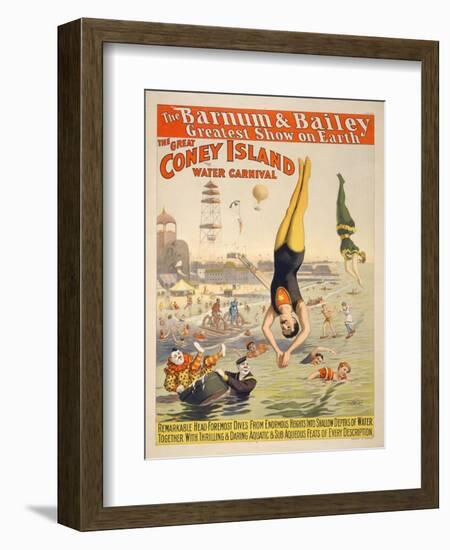 Coney Island Carnival, 1898-null-Framed Premium Giclee Print