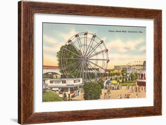 Coney Island Ferris Wheel, Cincinnati, Ohio-null-Framed Art Print