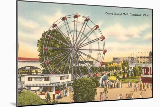 Coney Island Ferris Wheel, Cincinnati, Ohio-null-Mounted Art Print