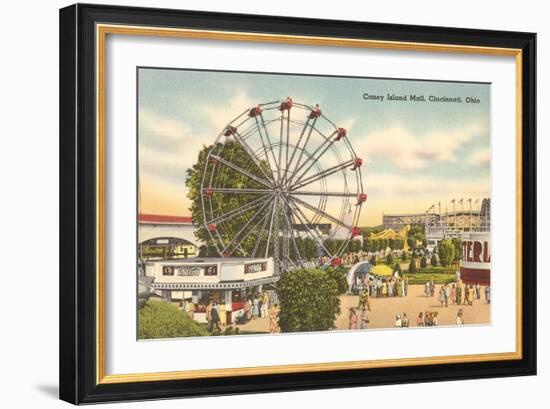 Coney Island Ferris Wheel, Cincinnati, Ohio-null-Framed Art Print