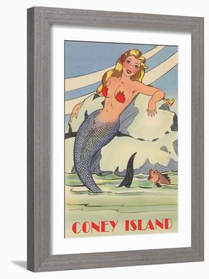 Coney Island Mermaid-null-Framed Art Print