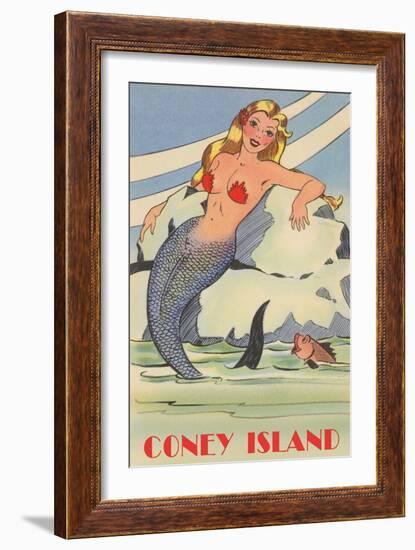 Coney Island Mermaid-null-Framed Art Print