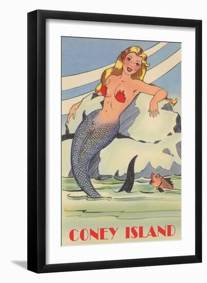 Coney Island Mermaid-null-Framed Art Print