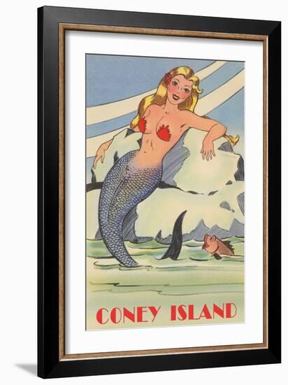 Coney Island Mermaid-null-Framed Art Print