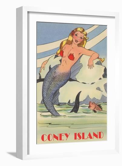 Coney Island Mermaid-null-Framed Art Print