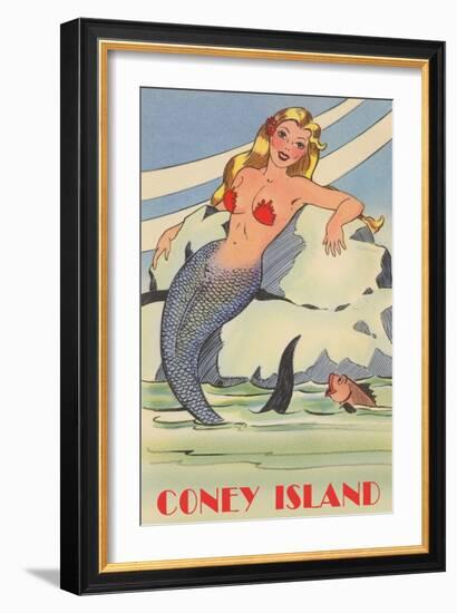 Coney Island Mermaid-null-Framed Art Print