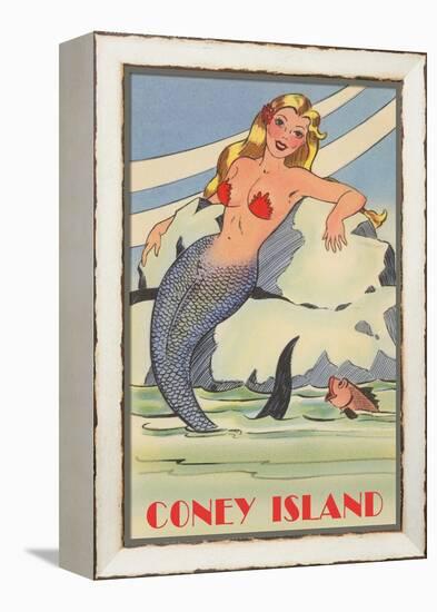 Coney Island Mermaid-null-Framed Stretched Canvas