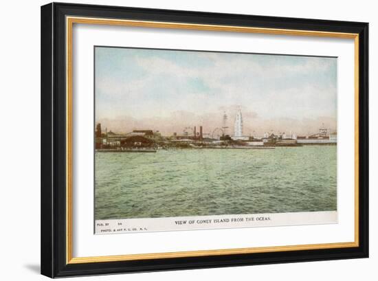 Coney Island, New York, America, Seen from the Sea-null-Framed Art Print