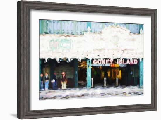 Coney Island Subway - In the Style of Oil Painting-Philippe Hugonnard-Framed Giclee Print