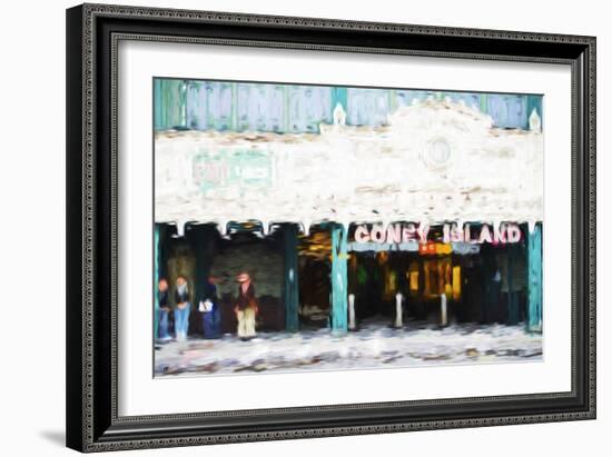 Coney Island Subway - In the Style of Oil Painting-Philippe Hugonnard-Framed Giclee Print