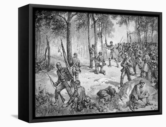 Confederate Attack at the Battle of Gettysburg, 1863-American School-Framed Premier Image Canvas