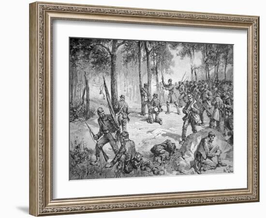 Confederate Attack at the Battle of Gettysburg, 1863-American School-Framed Giclee Print