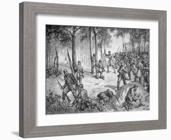 Confederate Attack at the Battle of Gettysburg, 1863-American School-Framed Giclee Print