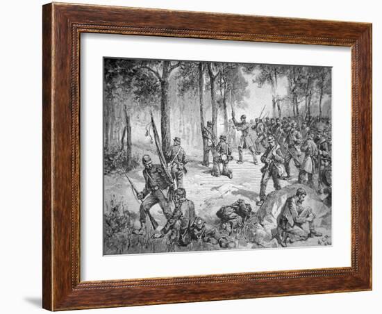 Confederate Attack at the Battle of Gettysburg, 1863-American School-Framed Giclee Print