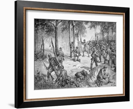 Confederate Attack at the Battle of Gettysburg, 1863-American School-Framed Giclee Print